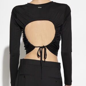 Garage open back crop top